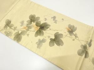 アンティーク　作家物　手描き　蔦の葉模様袋帯（材料）